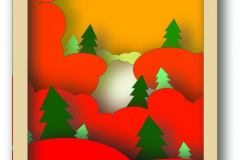 Vector papercut landscape